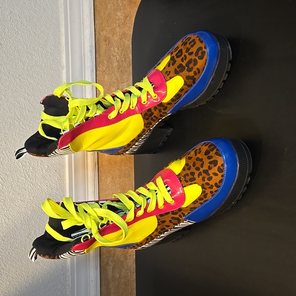 Beautiful multicolored combat boots - Picture 7 of 9